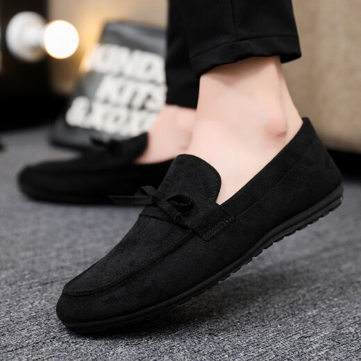 Kqinokqn крупные бобовые ботинки Мужчины Педали педали Lazy Love Casual Canvas Those для работы и работают в дышащих вождении весны и осенней мужской обуви Синий (D753) 45
