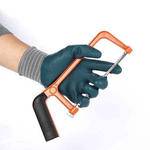 Jishou A698 Guantes de protección de mano de obra de caucho Cinta bañada Trabajo de goma en el sitio de construcción Resistente e impermeable [12 pares] Modelo de flagencial A788 resistente al desgaste