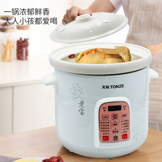 Tianji (TONZE) large capacity electric stew pot 6.8L ceramic fully automatic heat preservation timer soup cooking porridge pot electric casserole household commercial extra large size 68MD 6~15 people 6.8L
