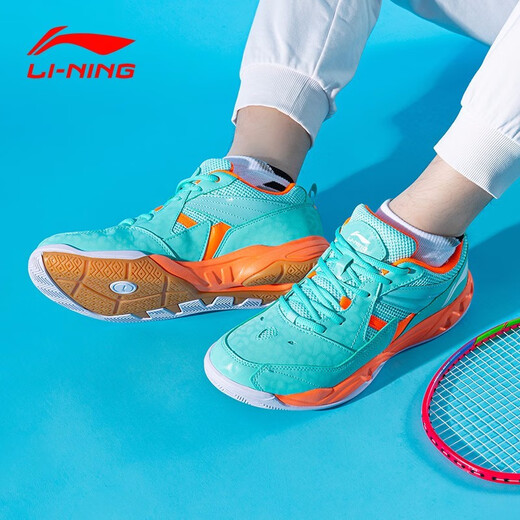 Li Ning Men's Shoes Badminton Shoes Men's All-Around King Wear-Resistant Training Shoes Trendy Casual Sports Shoes Electric Blue/Fluorescent Orange 079-14 39