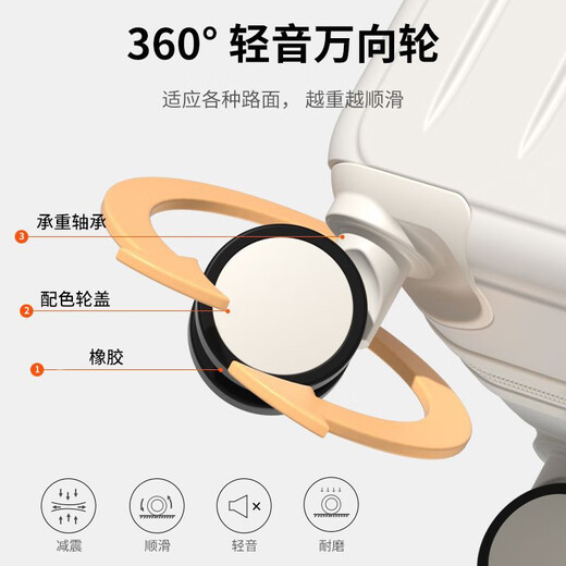 Zhen Zhimeng multifunctional suitcase universal wheel men's and women's trolley case student password box large capacity suitcase zipper style suitcase milk white upgraded multi-function 20-inch boarding case