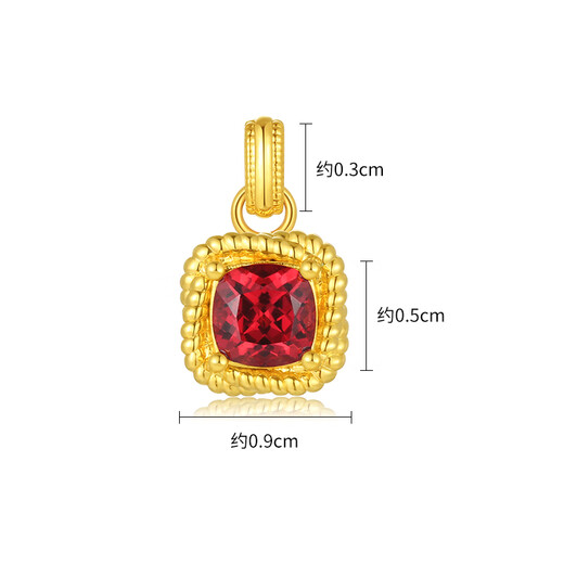 Trendy Acer to Simple Small Sugar Cube Crystal Peridot Yellow 18K Gold Pendant for Girlfriend Birthday Gift Garnet Single Pendant