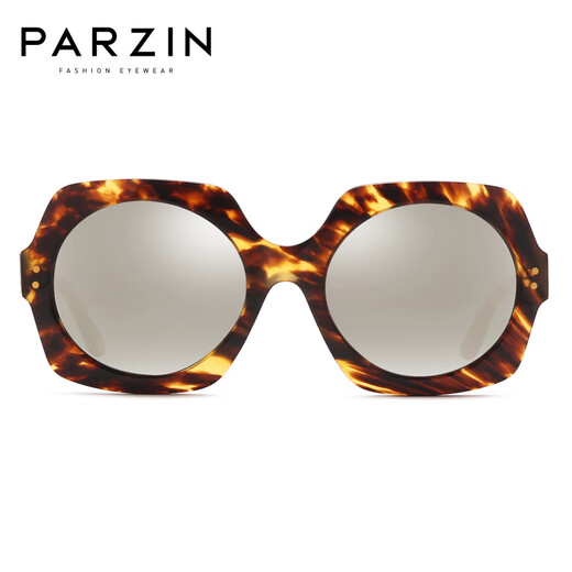
PARZIN Polarized sunglasses for women, retro board driving mirror for women, large frame face-trendy sunglasses 9740 tortoiseshell reflective film mercury sheet