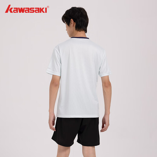 kawasaki川崎羽毛球服男款专业运动V领短袖套装B1813 抹茶绿 2XL
