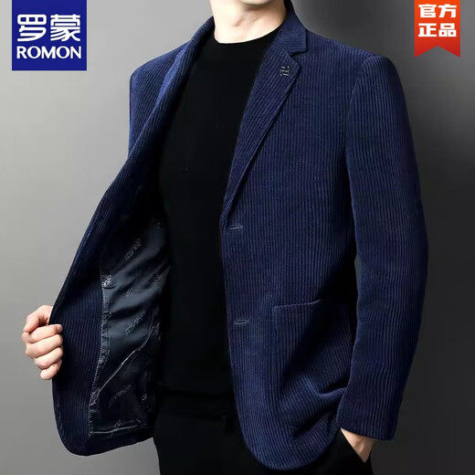 ROMON New Men's Jacket 2025 Autumn and Winter Thickened Corduroy Suit Men's Handsome Casual Suit Jacket Business Trend Yellow XL 130-150Jin Jin is equal to 0.5 kg