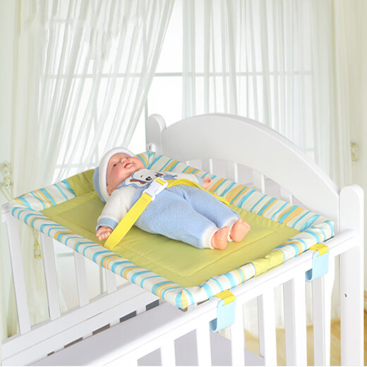 Jingmengyuan Baby Diaper Changing Table Bed Cuna de juego Plegable Cuna de madera Especial Bab Bab Bb Table Tabla de cuidado de pañales 65 piezas Bolsa de almacenamiento azul