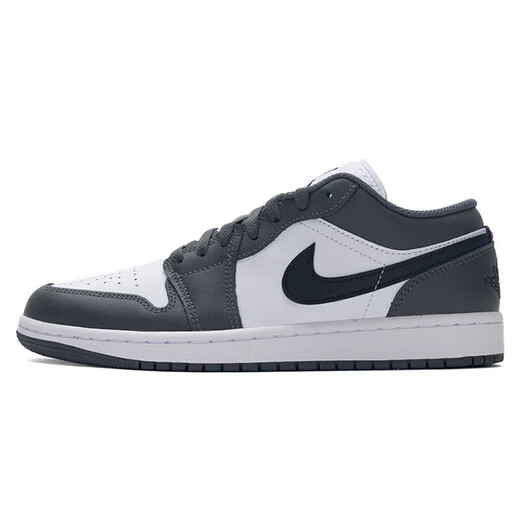 NIKE Nike men's shoes women's shoes summer and autumn new Air Jordan couple low top shoes sports basketball shoes aj1 black and white gray 553560/553558-152 42 men