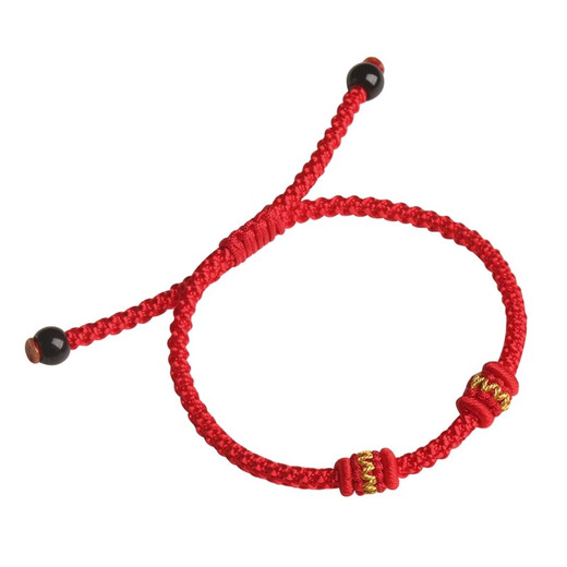 Maimid red rope hand rope semi-finished bracelet for women and men can be strung with gold transfer beads children's DIY accessories hand-woven rope anklet red 2mm wearable beads 1 piece can be cut