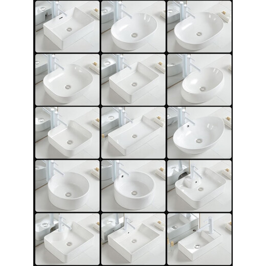 On-counter basin balcony single hole wash basin ceramic washing art basin household small size round wash basin rose red white 679A-40*30