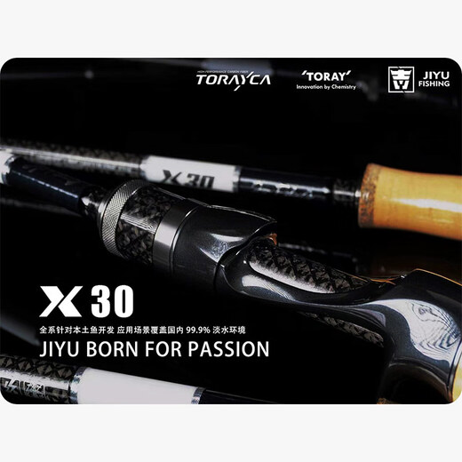 吉渔【官方直销】X30路亚竿碳素枪柄直柄远投虫竿快调轻量高强度 682m S/MH 直柄2.03m(强力直柄