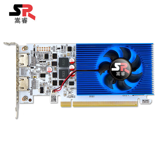 嵩睿刀卡双HDMI显卡半高4K独立显卡全新小机箱工控gtx1060/1650/1050/1030/730/RX550一体机电脑显卡 2屏GT730 4G D3 2HDMI单屏1080