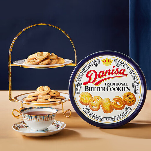 Crown Cookies Danish Box Box Snacks Gift Pack Gift Gift Souvenirs Souvenirs décontracté de thé l'après-midi [boîte cadeau] 681G + 72G / 2 Boîte