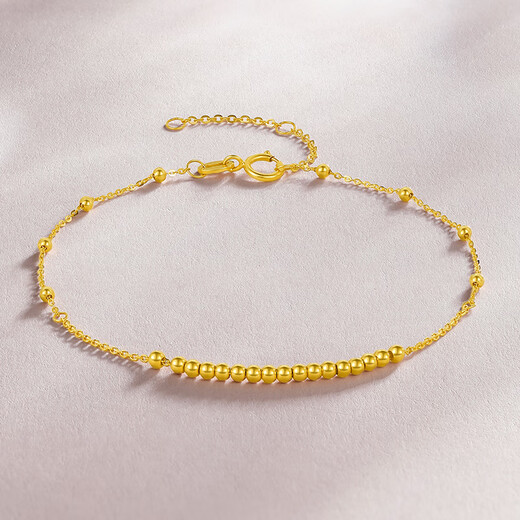 Saturday Fortune 18K Gold Bracelet Women's Honey Color Gold Bracelet Birthday Gift Yellow 18K Gold 16+3cm