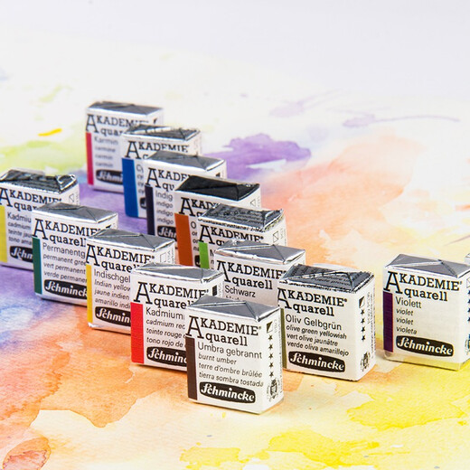 
Shi Mingke College-level watercolor half-pack solid watercolor pigment schmincke 16782 black half-pack