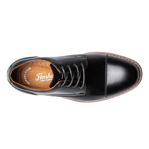Florsheim Boys' Oxford Shoes Brown Leather Comfortable Memory Insoles Lace-up Black 3 Big Kid