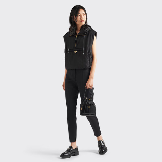 PRADA/Prada star style women's Chocolate glossy leather thick-soled loafers black (size is too large, it is recommended to order half a size smaller) 37.5