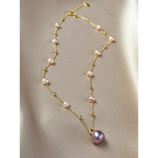 Hanzhu Freshwater Pearl Gypsophila Necklace Feminine Necklace New Clavicle Chain 2025 Niche Purple
