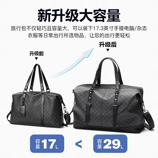 POLO travel bag men's handbag luggage bag fitness bag business trip large capacity luggage bag storage bag black