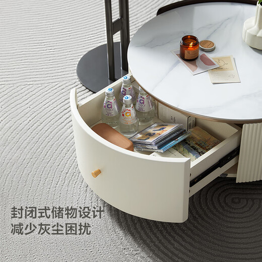 Lin's Home Wohnzimmer Licht Luxus Moderne Rockplattengröße Tee Tisch Kombination Sahne Stil Teer Haushalt LS680L1