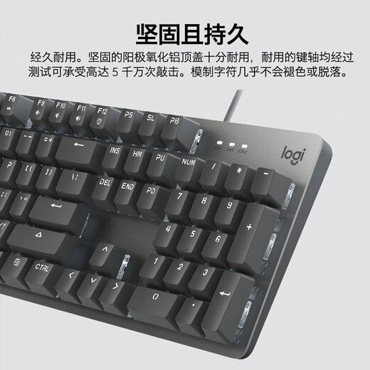 罗技（Logitech） K845 机械键盘 办公游戏电竞键盘 金属有线键盘游戏办公104键全尺寸键盘 单光 送男友节日礼物 k845 TTC红轴