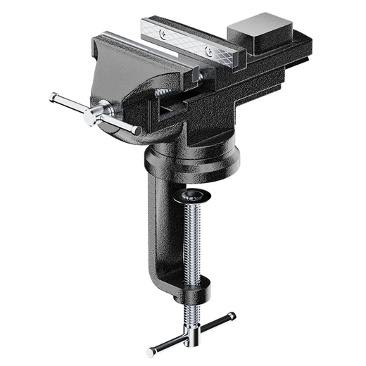 Delixi vise small multi-functional household 360-degree rotating bench vise table vise workbench mini bench vise 80 type vise (with anti-slip pad + gloves)