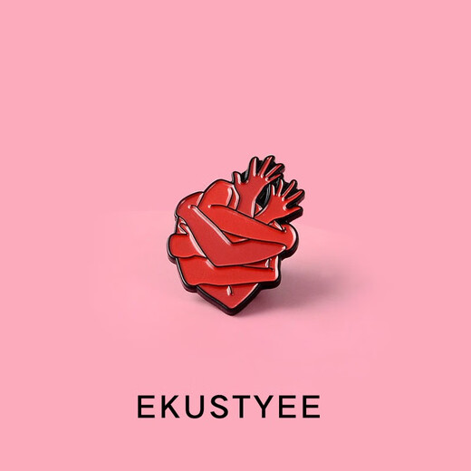 EKUSTYEE Heart Brooch Whale Badge Cute Gift Cartoon School Bag Pin Ins Trendy Personalized Accessories Women Splash Heart