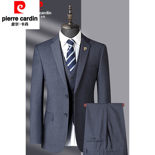 Pierre Cardin suit men's high-end business casual three-piece suit high-end middle-aged dress jacket gray size 170 It is recommended that 100 Jin Jin equals 0.5 kg -120 Jin Jin equals 0.5 kg