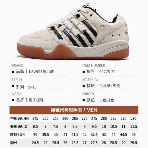 Chaussures sportives et décontractées de Kswiss Big White Bear Slam Retro Tennis Chaussures 9275-SI-18 09275-202 41