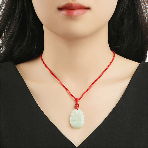 Dragon emblem jewelry Hetian jade natal Buddha pendant void hidden jade pendant eight guardian gods blue and white jade birthday New Year gift