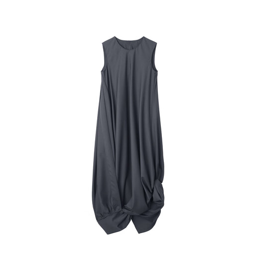 Vestido de otoño e invierno de tela Jnby/Jiangnan para mujeres, estilo de viaje simple y sin mangas redondo Elegante 5n7g12590 046/hierro fundido gris xs