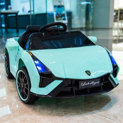 Ai Tong Baby Elektroauto 1-4 Jahre altes Vierradauto kann sitzend im ferngesteuerten Baby Spielzeugauto-Baby Kinderwagen Flaggschiff Backasche + Allradantrieb 12 V + Bluetooth + Leder-Sitzhilfe App + mit Fernbedienung + Selbstfahrten + Swing
