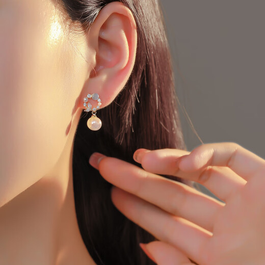 Crystal ear clip earrings for women without piercing, mermaid earrings, high-end pierced earrings, no need for piercing, earrings