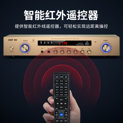先科（SAST）AV308 家用定阻KTV功放机蓝牙专业大功率家庭影院会议音响功放