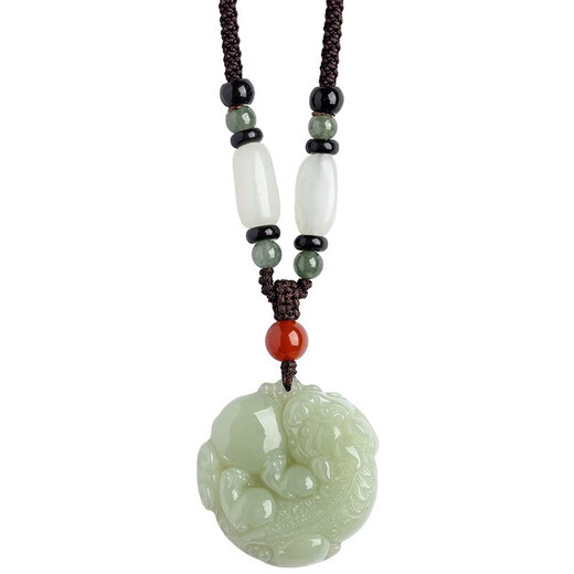Qi Xiaomi Lucky Pi Xiu Necklace Men's Amulet Pendant Women's Transport Beads and Jade Necklace Valentine's Day Birthday Gift for Boyfriend Necklace