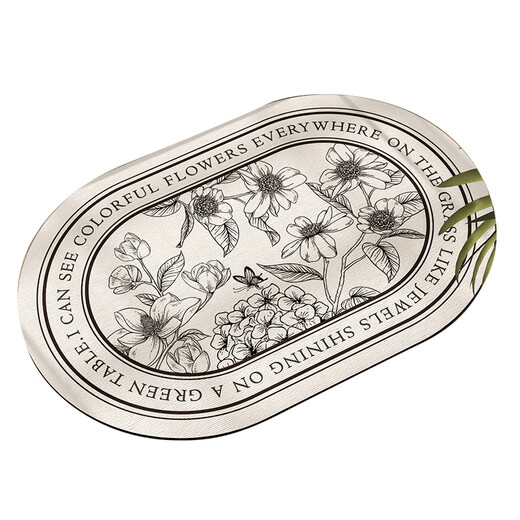 Gudie American bathroom toilet floor mat diatom mud absorbent mat bathroom non-slip toilet door entry foot mat Manor Secret Diatom Mud Soft Mat-Oval 60*90cm Anti-mold