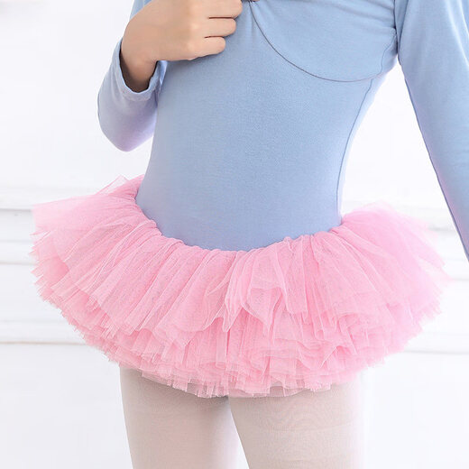 Yundu Children's Dance Gallery Skirt Skirt Girls Skirt Puffy Skirt White Short Skirt Ballet Skirt Baby Dance Skirt 6620-Pink (6-layer yarn 52cm (small size (suggested height 90-120cm