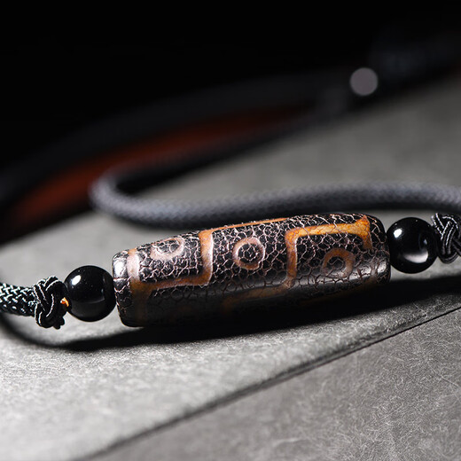 Ciling Pavilion Ciling Pavilion Tibetan Dzi Beads Genuine Nine-Eyed Old Dzi Beads Pendant Agate Necklace Men's Clavicle Chain