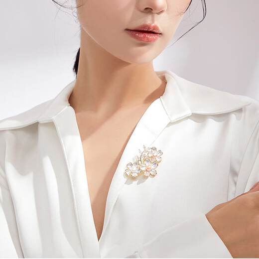 Kamalun (KAMALUN) light luxury brand brooch high-end female crane brooch corsage suit accessories birthday gift gift girlfriend wife brand brooch set (engraving/greeting card)