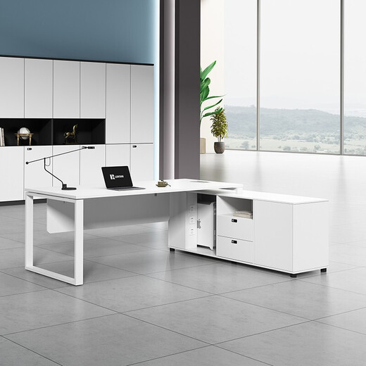 Linlan CEO desk executive desk boss desk warm white desk office furniture 1800*800 including side cabinets without chairs