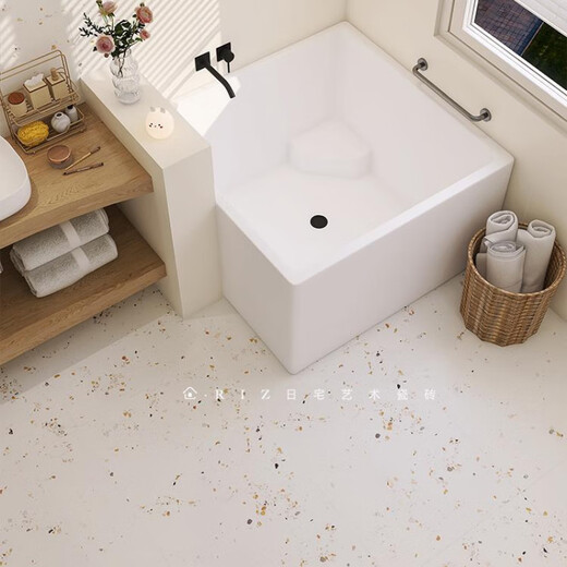 Xmsj плитка для ванной комнаты на пол Terrazzo Antiplip Plip Plip Cream Cream French Play Plain Free Particles-K12108 Главная картина 600x1200
