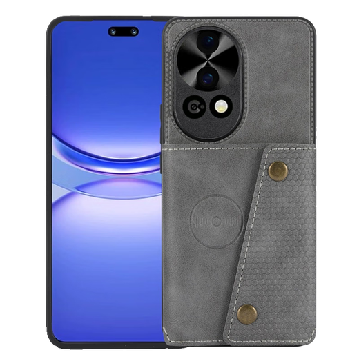 Coole Teile eignen sich für Huawei Nova12 Pro Mobiltelefonkartenkartenbeutel können Karten Nova 12 Ultra -Leder -Hülle mit Automagnet -Saug -Magnetkarte Nova 12 Kartenkoffer kreativ verstecktes schwarzes Huawei Nova 12 halten
