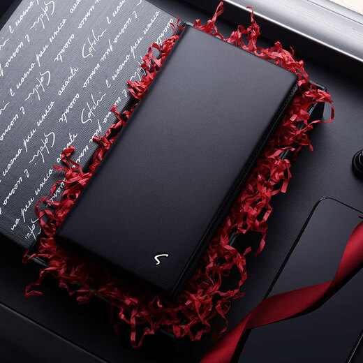 SaTCHI wallet men's long leather 2024 new men's wallet cowhide young master's genuine trendy handbag men's gift black - authentic_exquisite gift box