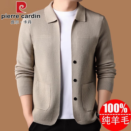 Pierre Cardin Pull en tricot haut de gamme Cardigan Men d'automne et d'hiver NOUVEAU CARDIGAN TOP PALLAGE D'AGAND MEN-AGE Men de revers Men 2301 STYLE-CAMEL M 165 Taille [Poids recommandé 100-120 Jin [Jin est égal à 0,5 kg]]]