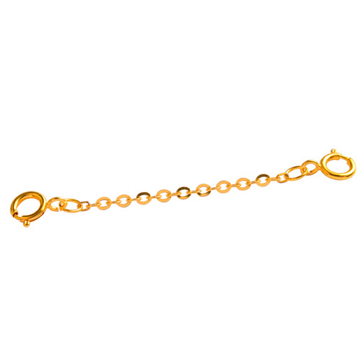Yuyao double buckle head 18k gold extended chain pearl necklace bracelet extended color gold accessories anti-fall artifact rose gold 4.1 cm - 18k gold (double buckle) Chopard chain / about 1.5mm thick