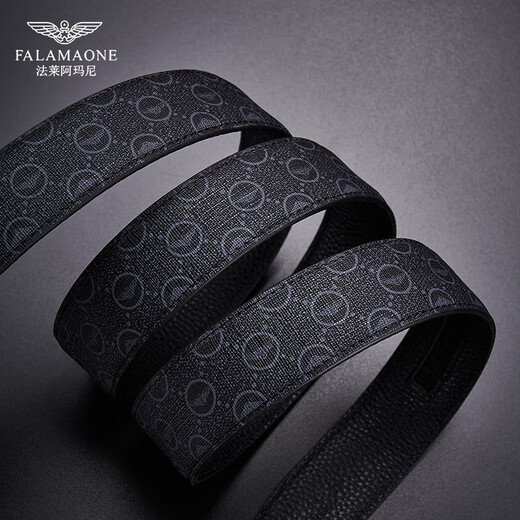 Falamaone Brand Herrengürtel Echtes Leder Automatische Schnalle Business Pants Belt Boy Geburtstagsgeschenk für Freund Ehemann [Counter Gift Box] PD844Q Gun Buckle-Print-Muster 115 cm -130 cm zufälligkontakte Kundendienstdesign
