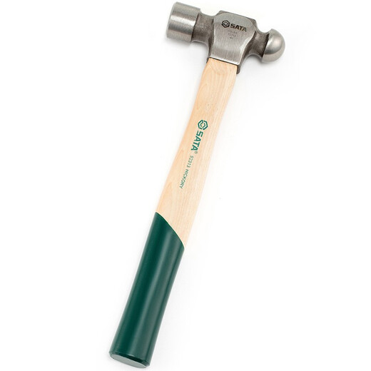 SATA tools fiberglass handle round peen hammer hand hammer iron hammer woodworking 92313 (wooden handle round peen hammer 1.5 pounds)