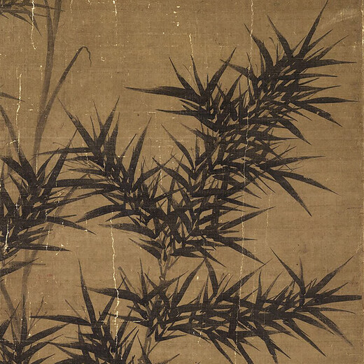 Yuan Gu'an bamboo stone picture ink bamboo picture ancient flower and bird painting scroll famous painting replica antique painting hanging painting Yuan Li's double pine picture 12805 40X68 cm (spraying painting heart size) Framed