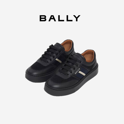 BALLY men's shoes classic striped leather shoes casual shoes sports shoes 6307943 black size 41 New Year gift