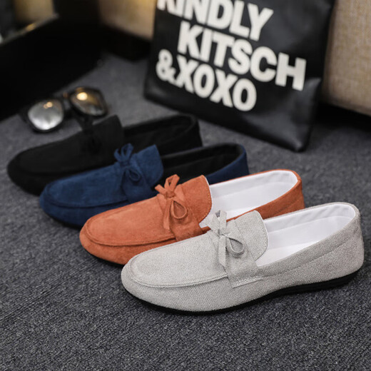 Kqinokqn крупные бобовые ботинки Мужчины Педали педали Lazy Love Casual Canvas Those для работы и работают в дышащих вождении весны и осенней мужской обуви Синий (D753) 45
