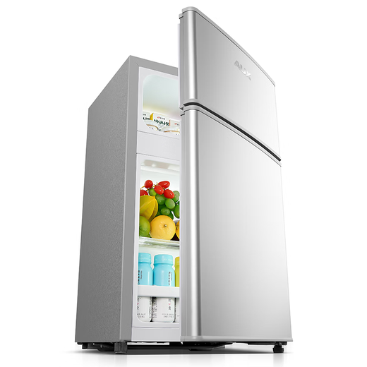 AUX household double-door mini refrigerator refrigerated freezer fresh-keeping small refrigerator dormitory rental energy-saving refrigerator national subsidy BCD-30K118 basic model silver